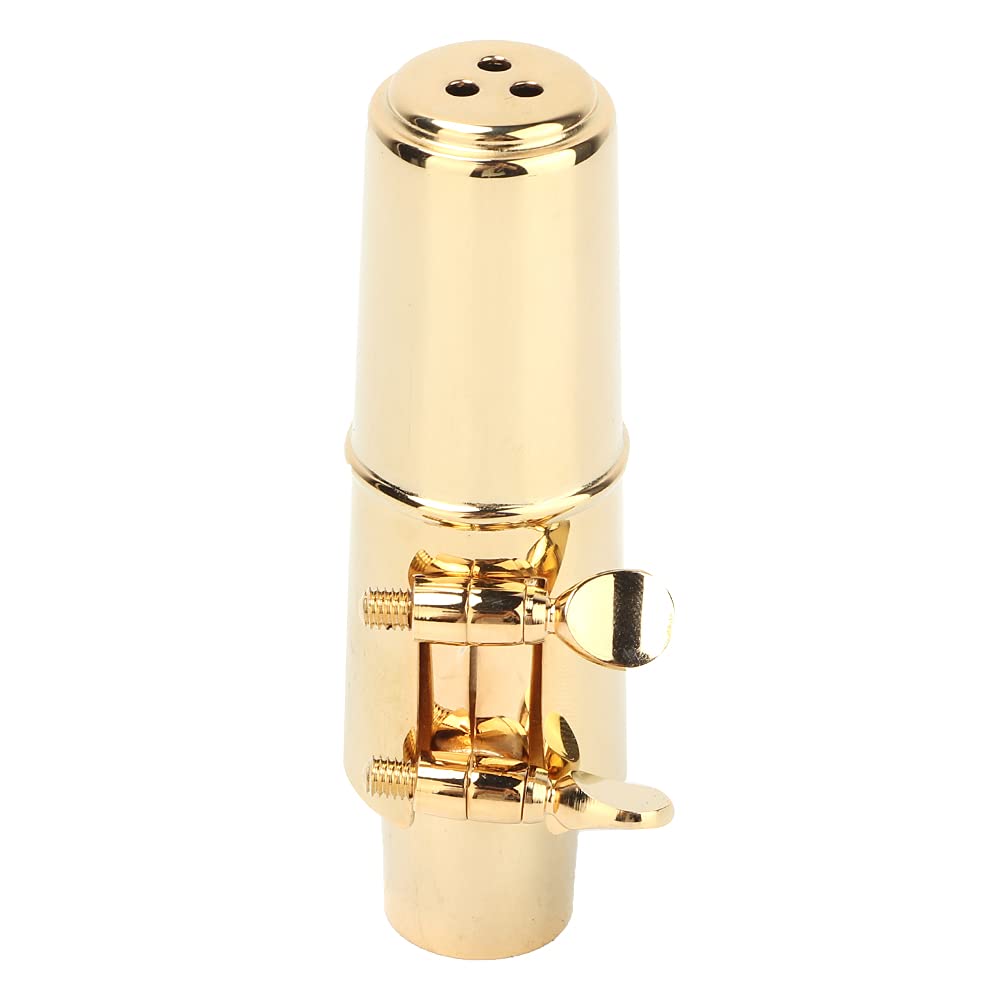 Boquilla de Saxofón, Boquilla de Saxofón de Latón Fácil de Instalar Boquilla de Saxofón Alto de Metal con Almohadillas Accesorio para Instrumentos Musicales Adecuado para Amantes
