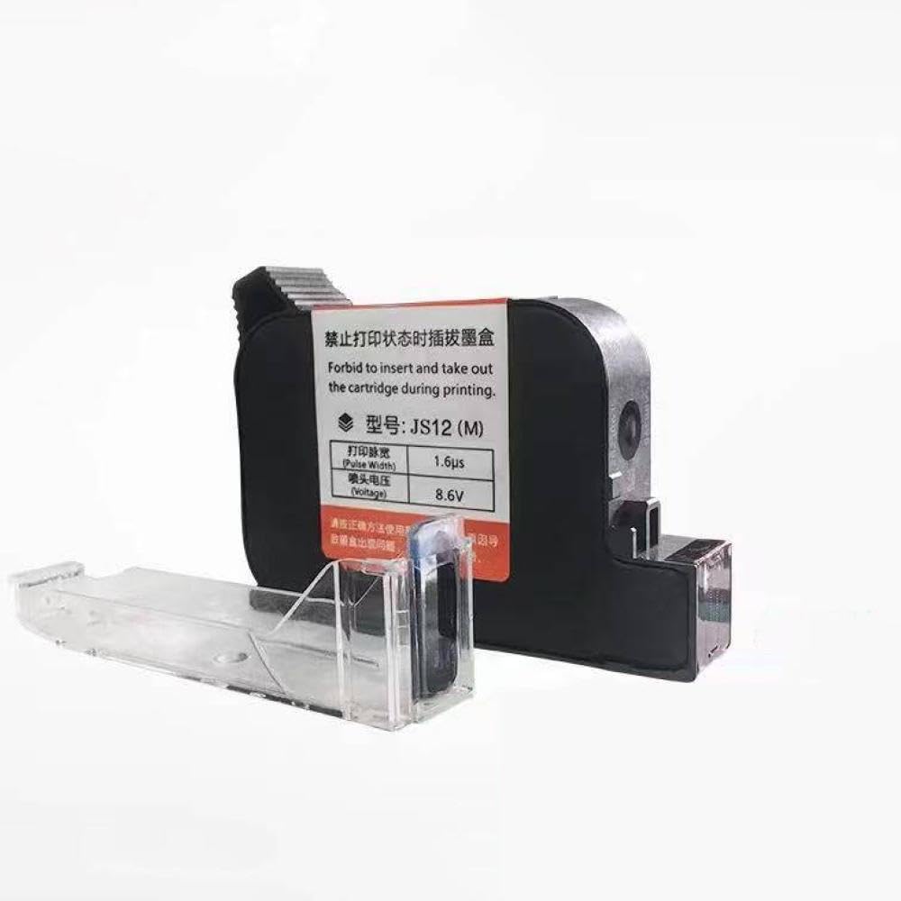 Imprimante à Jet d'encre Thermique Portable JS12 JS12M, 12.7 Mm, 600 DPI, Cartouche d'encre à séchage Rapide, à solvant écologique, 1 pièce