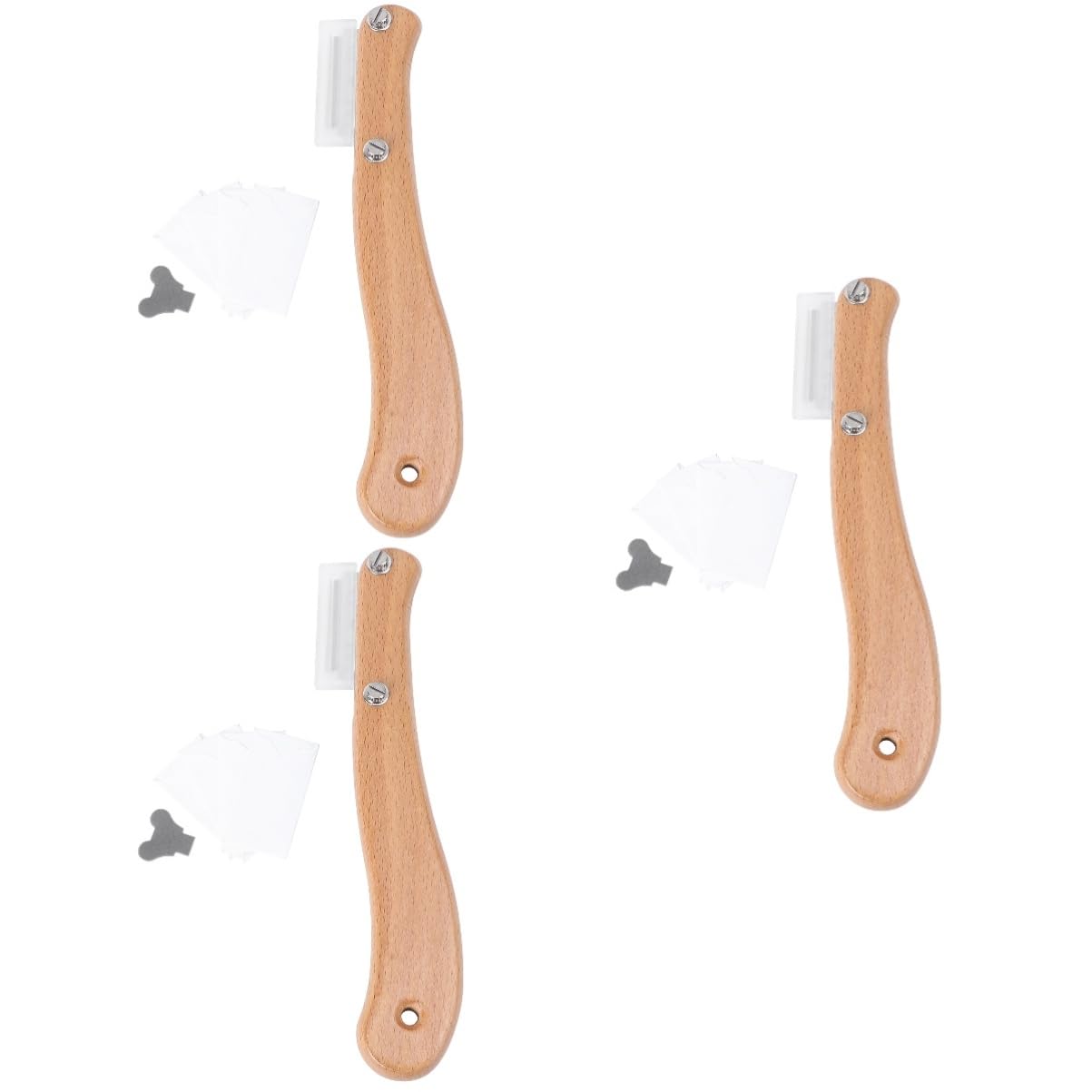 ABOOFAN 3 Pièces Lames De Rasage Lame Pour Rasage Outils De Cuisson Gadget De Cuisine Outils De Boulangerie Lames Remplaçables Serveur De Pâtisserie Levure En Acier Inoxydable Petits