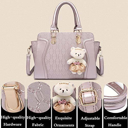 Bolso tote satchel mujer set 4 piezas miniatura 6