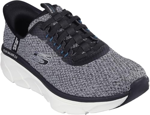Skechers - Mens D'Lux Walker 2.0 - Taurrel Slip On Shoes, Color White/Black, Size: 9 XW US