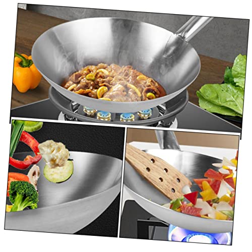 Wok de acero inoxidable con mango resistente al calor miniatura 3