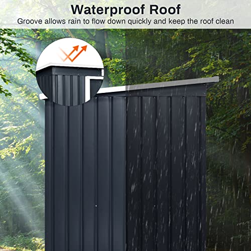 Metall Gerätehaus, Metallschuppen,203 x 183 x 117 cm Gartenhaus Schuppen mit Schiebetür, 4m³, Zur Aufbewahrung von… – Bild 4