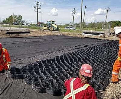 Heavy Duty Gravel Grid for Garden Pathways Path, 2" Tall Stabilization Geo Grid with Stretch System, 8000 Lbs Driving Load Permeable Pavers (1m x 2m (3.3X6.5ft))
