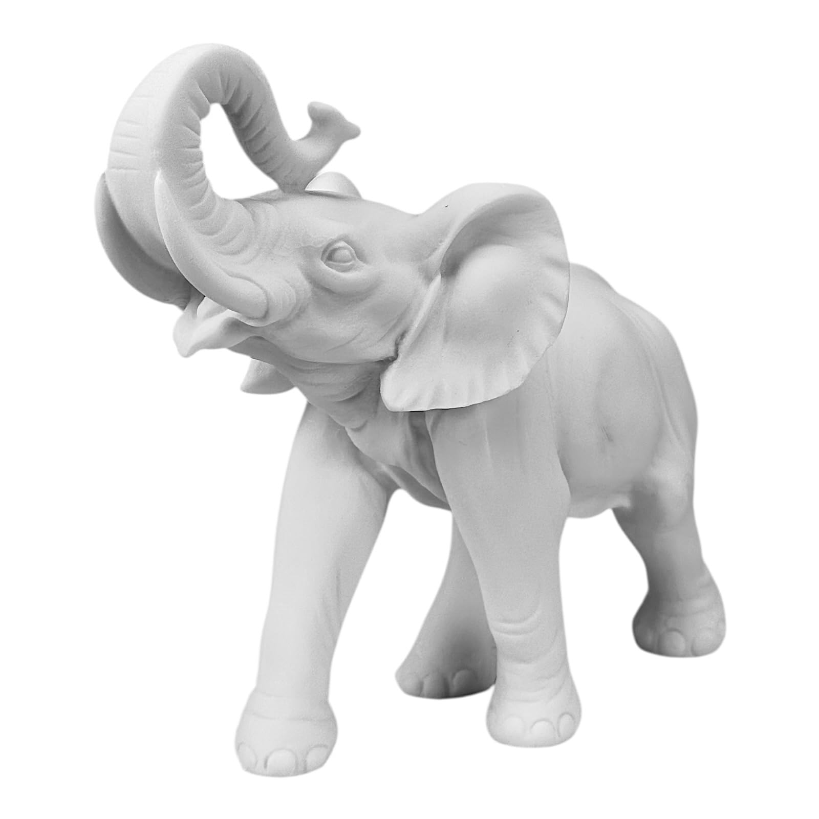 Statue d'éléphant avec coffre – Symbole de richesse, de sagesse et de chance | Figurine en marbre moulé faite à la main | Décoration d'intérieur et ornement Feng Shui (18 cm)