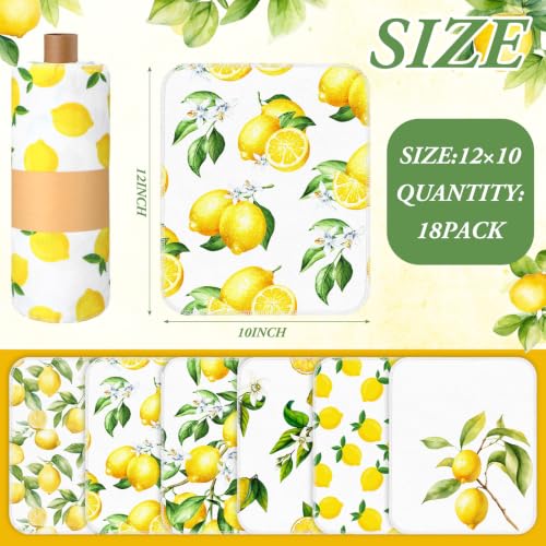 Image of Redbaker 18 Pcs 18 Pcs Reusable Paper Towel for Kitchen,Lemon Style