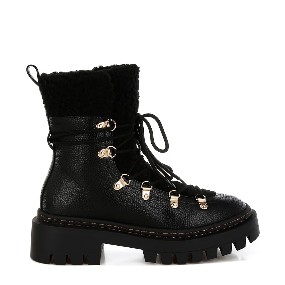 London Rag Omul Fleece Faux Leather Boots