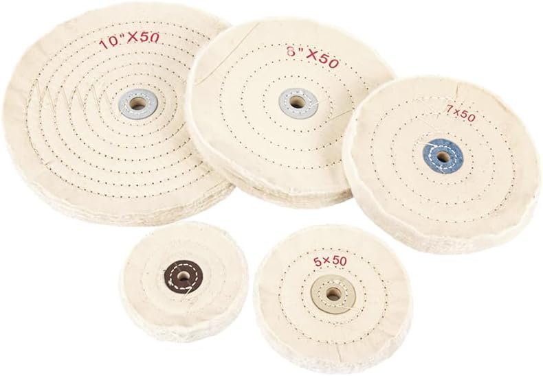 Cotton Lint Cloth Buffing Wheel 4 5 7 10 Inch, Mirror Polishing Wheel Grinder for Silver Jewelry, Buffing Wheel Pads 1pc(10MM*10INCH)