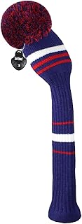 Scott Edward 1PCS Fairway Knitted Golf Club Cover Head Cover with a Pom Pom Fits Well Fairway Wood Club with Rotating Number Tags
