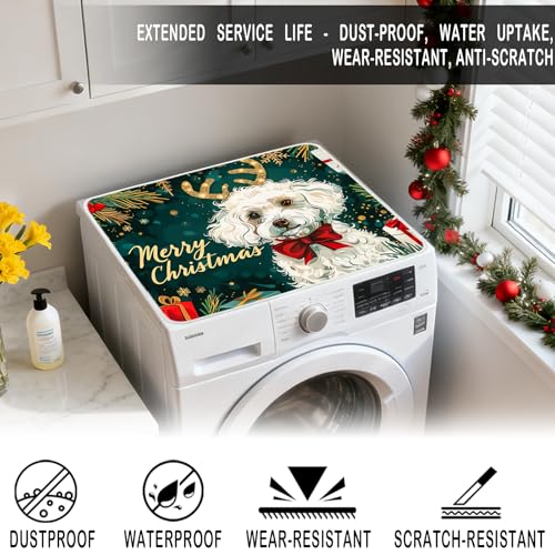 Image of Nuxovilar Non-slip Washer & Dryer Protector, 23.62 inchx19.68 inch Dust-proof Washing Machine Mat, Diatom Mud Polyester Dryer Top Pad for Laundry Room (YLU08563, 1Pcs)