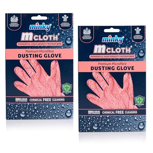 Minky Mcloth Dusting Glove 2 Pack Anti-Bacterial Microfibre Duster