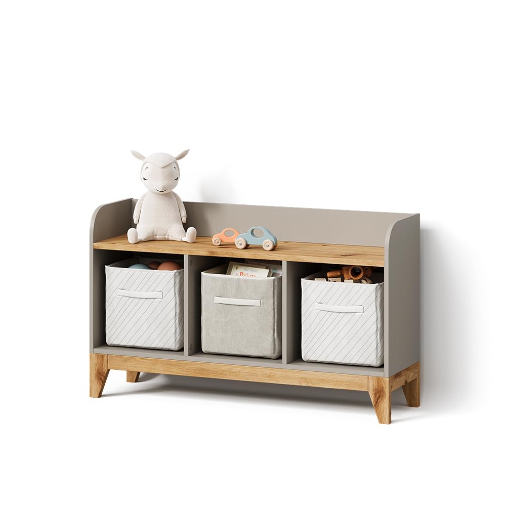 Livinity Panca per bambini Mailo, Cashmere/Artigianale, 107.2 x 63.8 cm XL con 3 cassettisoluzione pratica per organizzare i giocattoli