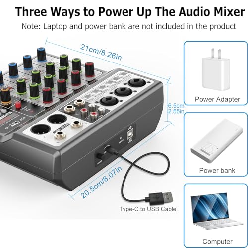 image for Aveek Professional Audio Mixer, Sound Board Mixing Console with 5 Chan