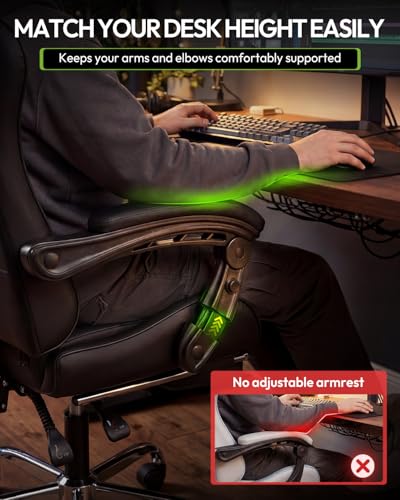 Image of Dowinx Gaming Chair with Footrest, 330lbs Computer Chair 2D Lift Linkage Armrest, Massage Lumbar, Height Adjustable Ergonomic Comfy Video Game Chairs for Home Office Streaming, Long Gaming, Black