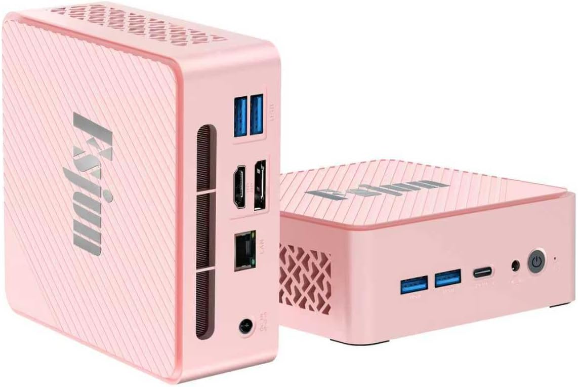 Pink Mini PC, AMD Ryzen 5 3500U, 16GB RAM 512GB SSD Mini Desktop Computer