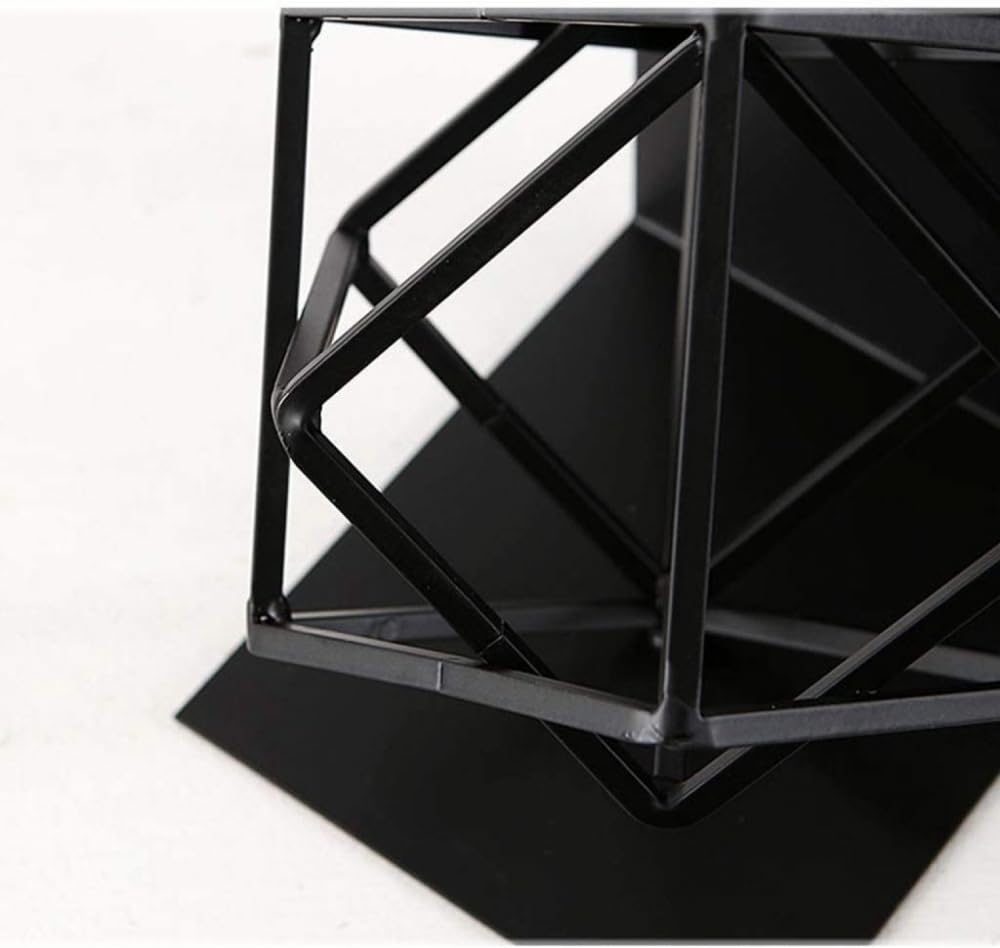 Buchstützen, einzigartiges geometrisches Design, Buchstützen, dekorative Buchstützen aus Metall, unterstützt 1 Paar (schwarz) Buchstützen für Regale