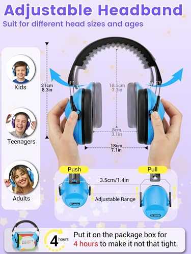 Image of Dr.meter Noise Cancelling Headphones for Kids Adults 2 PACK, SNR27.4 Ear Protection Kids Ear Muffs, Adjustable Earmuffs for Monster Jams, Sensory Autism, Concerts, Fireworks