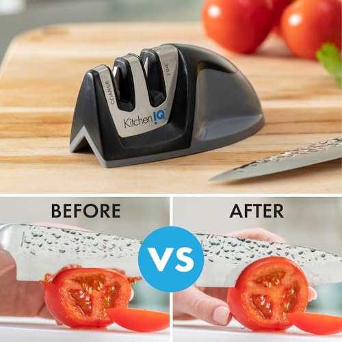 image for KitchenIQ 51420 | Edge Grip 2-Stage Knife Sharpener | Black – 3 Pack