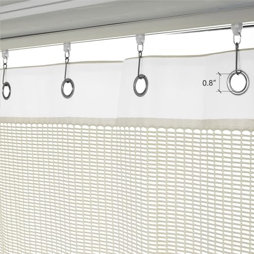 cololeaf 12ft Wide x 8ft Tall Nickle Grommet Hospital Curtain Cubicle Medical Curtains, Room Divider Privacy Curtain, in White Customizable
