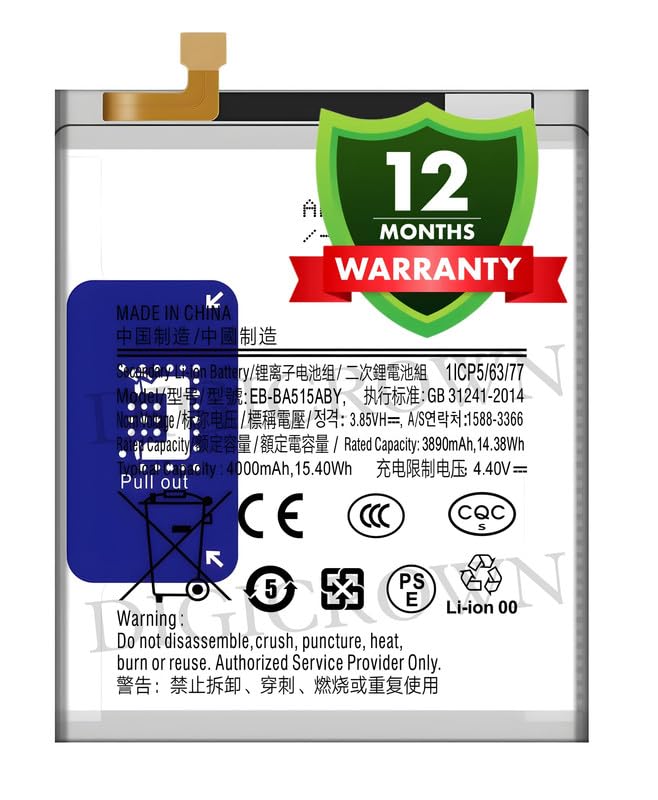 Image of Original EB-BA515ABY Battery Compatible for Samsung Galaxy A51 4G (SM-A515F) - (4000mAh) - 1 Year Warranty DF7