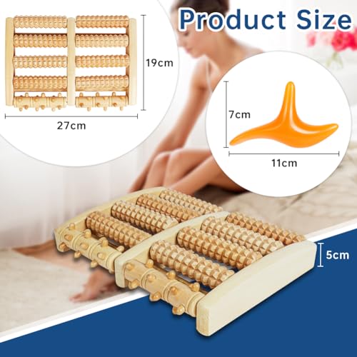 ACWOO Fußmassageroller Holz, Roller Fußmassagegerät, Fußroller Holzroller Fußmassage Fersensporn Massagegerät für Füße-Durchblutungsförderndes Fußmassagegerät, Fußroller Stressreduzierung Entspannung
