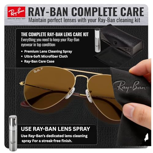 Image of Ray-Ban RB3025 CLASSIC AVIATOR POLARIZED Sunglasses for Men & Women with Official Eyewear Kit