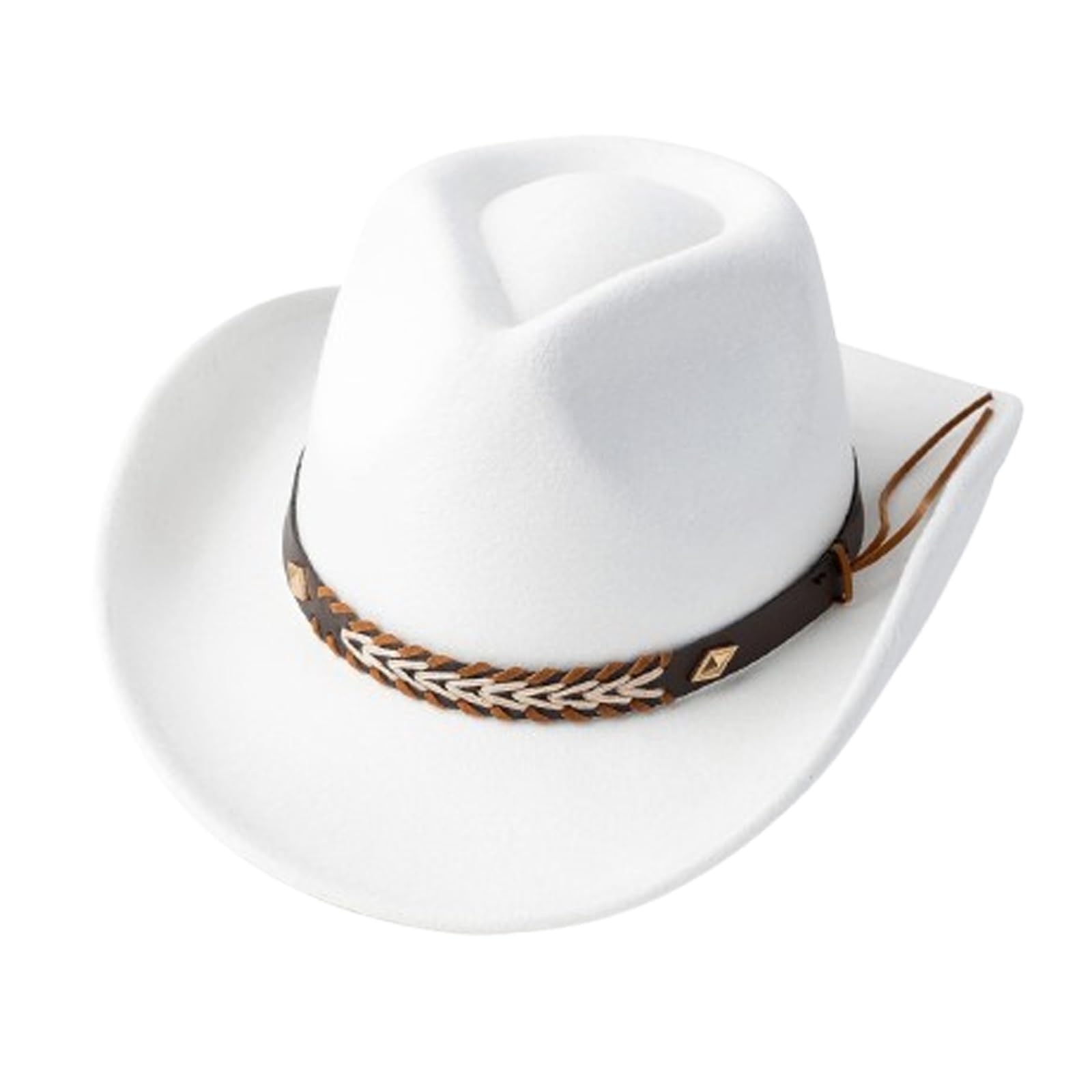 Chapeau Fedora Western Cowboy Cowgirl réglable vintage à large bord pour homme et femme avec bandeau pour fête au quotidien