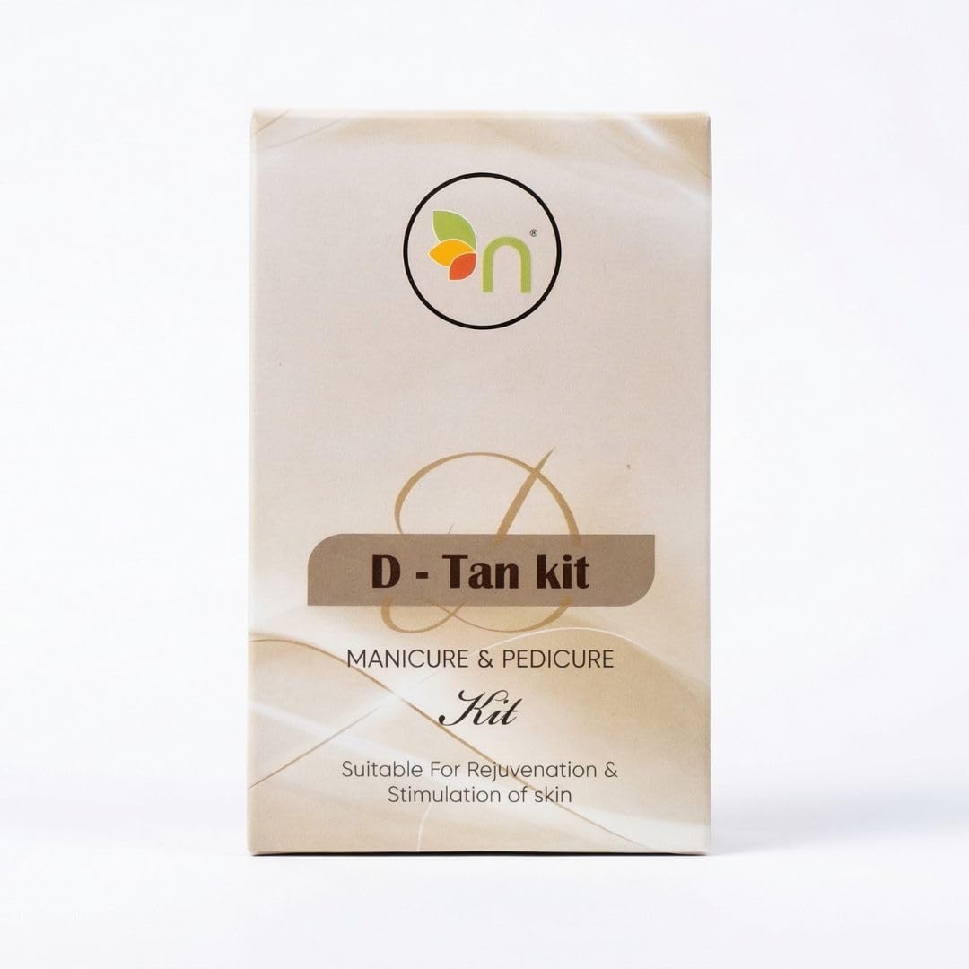 D-Tan Manicure & Pedicure Kit, Tan Removal, Skin Rejuvenation & Brightening Treatment for Hands & Feet, Professional Salon Care in 5 Step at Home, 75g