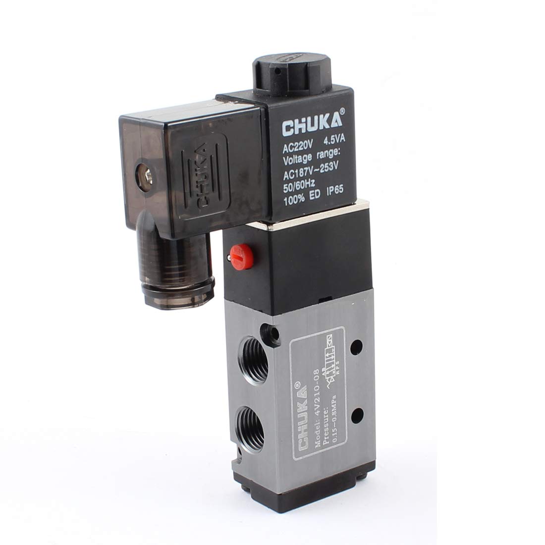 Électrovanne 4V210-08 5/2 voies AC 220V commande pneumatique distributeur air