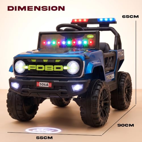 Image of Baybee Copster Electric Jeep for Kids | Battery Operated Ride-on with Lights, Music and Swing Mode | Ride on Toy Electric Car with Parental Control | Rechargeable Kid Car to Drive 3 to 8 Years(Blue)
