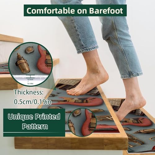 Tapis d'escalier antidérapant lavable et réutilisable sans résidus - 3