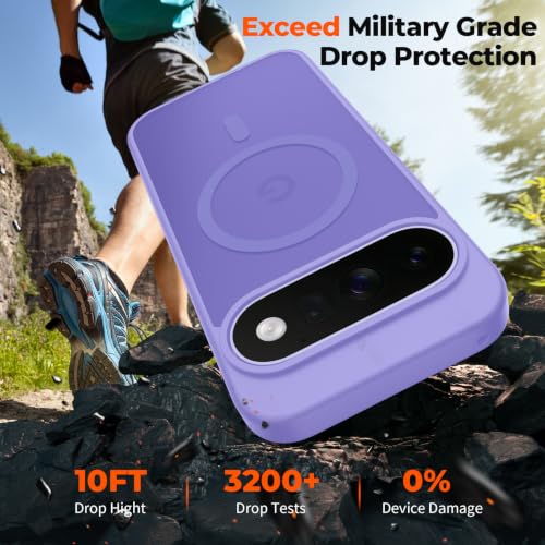 Image of SUPFINE Magnetic for Google Pixel 11 Pro XL Case - Purple | With Screen Protector,Translucent Matte,Built-in Magnets,Military Grade Drop Protection,Shockproof Phone Cover