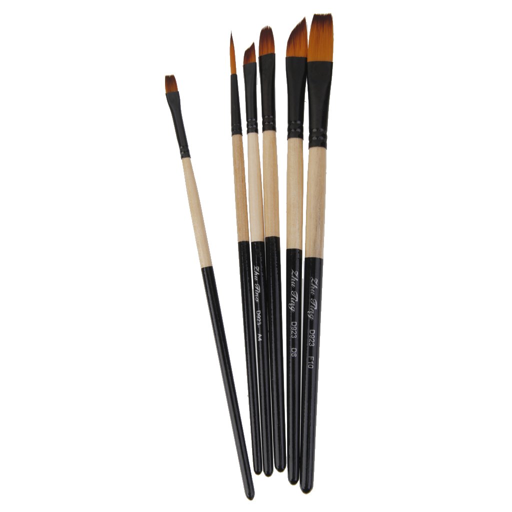 Buy solaris 6pcs Nylon Hair Paint Brush Set Artist Watercolor Acrylic Oil Painting Supplies D923
