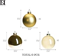 Vista 51 de DN DECONATION Deep Red Glass Christmas Ornaments, Set of 9, 3.15' Hanging Christmas Baubles for Xmas Tree Decoration, Wedding Party Gift
