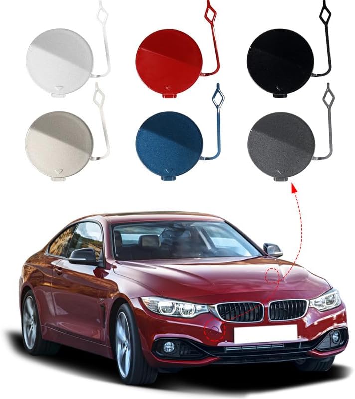Car Front Bumper Tow Hook Cover Cap Towing Eye for BMW 4 Series F32 F33 Fit 428i 428iX 430i 430iX 435i 435iX 440iX 2014 2015 2016 2017 2018 2019 51117363392 (Gray)