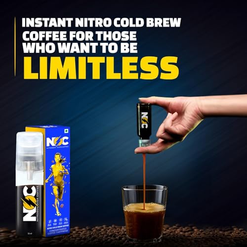 Image of NOC India's First High Caffeine Cold Brewed Coffee Shot | 2.4X High Caffeine Liquid Instant Coffee Shot | A Blend of Premium Beans From Brazil & Ethiopia | Smooth, Creamy and Low Acidic (20ml)
