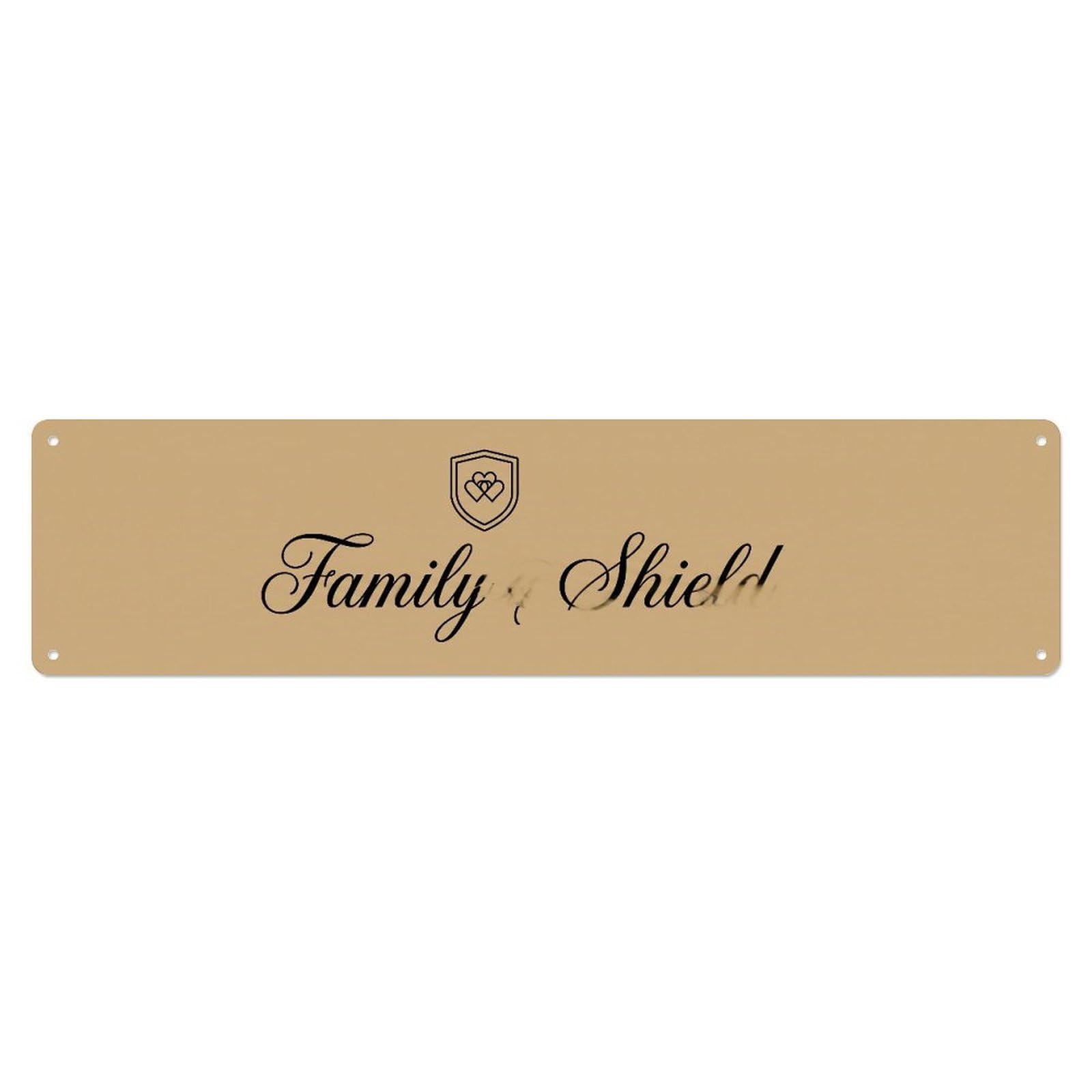 Family Shield Steadfast Dwelling Metal Tin Skinny Sign Plaque Wall Decor for Cafe, Club Bar, Office, Home Garden Metal Poster 4x16Inch