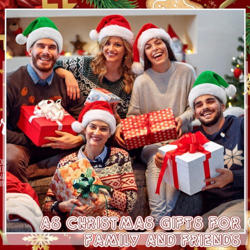 Image of Vicenpal 20 Pcs Santa Hats Bulk for Adults, Red and Green, Classic