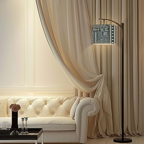 Bvcahsaw Arc Floor Lamp African Print Fabric Seamless Tribal Pattern Traditional Ethnic Modern Tall Standing Lamp Dimmable With Remote Adjustable Drum Shade Footswitch For Living Room Bedroom Office thumb #6