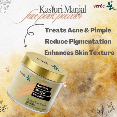 Image of Organic Kasturi Manjal (White) 100% Natural Face Pack Powder For Glowing Skin & De-Tanning - 50 gm