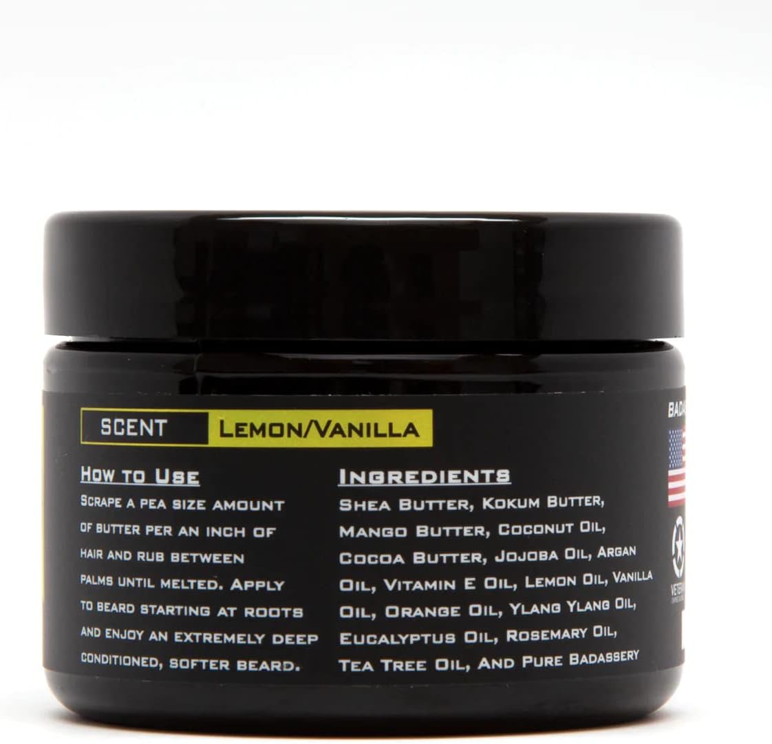 Badass Beard Care Beard Butter For Men - THE LADIES MAN, 3 oz - Made of Natural Ingrediens for Healthy, Soften and Itchness Free Beard and Mustache