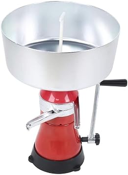 Fresh Milk Cream Centrifugal Separator,Electric Milk Skimmer,Aluminum Alloy, Red, Manual, Home Dairy Farm Family