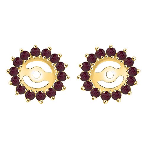 KATARINA Ruby Floral Earring Jackets in 14K Yellow Gold (1 3/8 cttw)