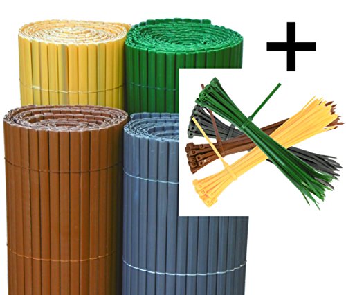 Preisvergleich Produktbild EXCOLO Sichtschutzmatte Balkonsichtschutz Balkonverkleidung PVC Zaun Sichtschutzzaun Sichtschutz Blickschutz in braun nussbraun bräunlich Kastanie braun (H 100 cm x L 300 cm)
