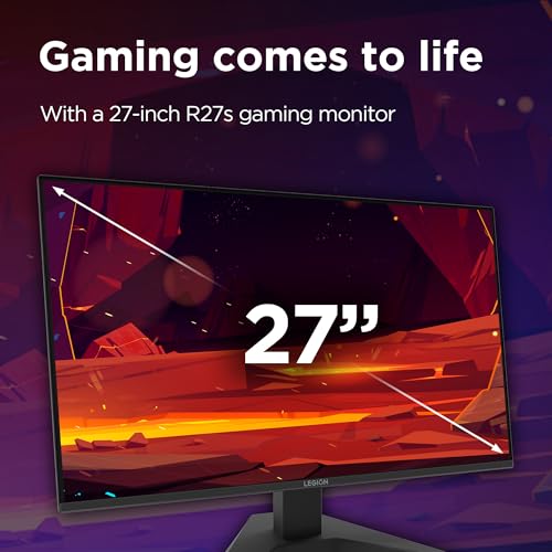 Lenovo Legion R27s Gaming Monitor 27" FHD (1920 x 1080) IPS, 1 ms MPRT, 144 Hz, Ports 1x HDMI 2.1 + DisplayPort 1.2, DisplayPort Cable included, Stand Tilt - Raven Black - Image 3