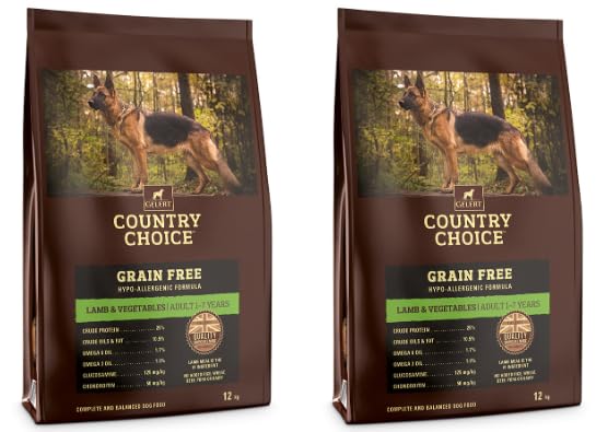 (2 Pack) Lothian Stores UK Gelert Country Choice Adult Grain Free Lamb & Vegetable 12kg (Total 24kg) - Dry Dog Food