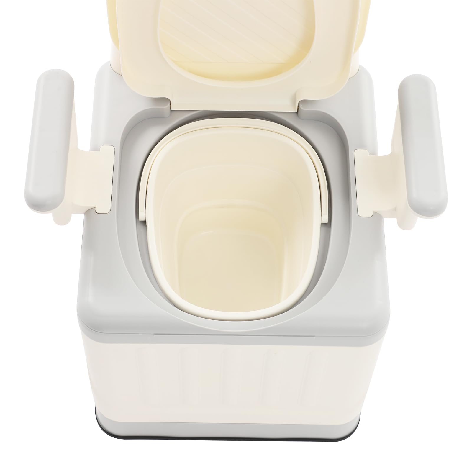 Inodoro portátil plegable de viaje, capacidad máxima de 150 kg, para mesita de noche, juego de inodoro plegable, portátil, inodoro, caravana, senderismo (gris)