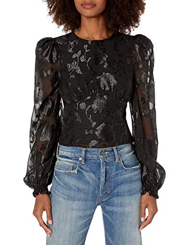 House of Harlow 1960 Women's Emiliana Blouse, Noir, Medium