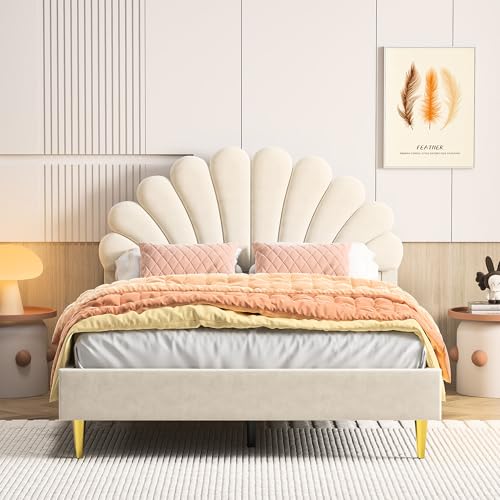 DAHUEN Polsterbett, 140 x 200 cm, mit Kopfteil und Rückenlehne, gepolstert, Doppelbett 140 x 200 cm mit Lattenrost, Doppelbett, für Erwachsene und Jugendliche, Samt, Beige (Beige) DAHUEN Polsterbett, 140 x 200 cm, mit Kopfteil und Rückenlehne, gepolstert, Doppelbett 140 x 200 cm mit Lattenrost, Doppelbett, für Erwachsene und Jugendliche, Samt, Beige (Beige)