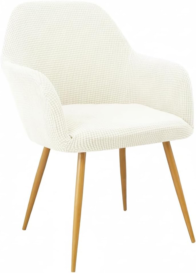 Yonus Dining Room Chair Slipcovers Parsons Chair Covers Sets Armchair Covers Removable Chair Protector Cover Seat Slipcovers for Living Room (2, Warm White)